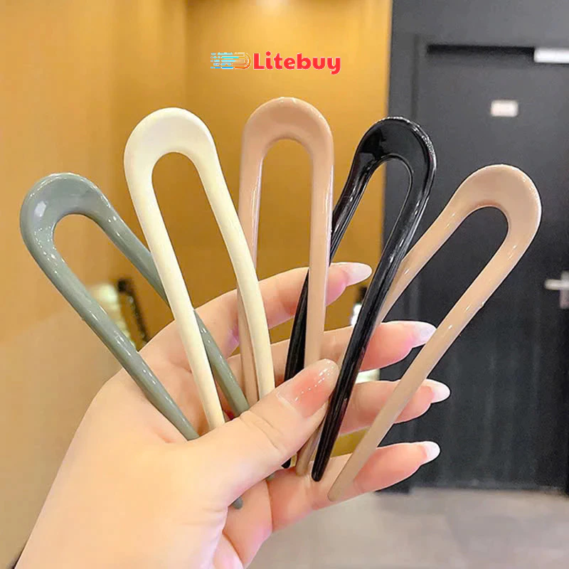 PVN67087 Set 2 Kẹp Tóc Hình Chữ U Đầu Sau Chảo Tóc Hiện Vật Đơn Giản Kẹp Tóc Kẹp tóc acrylic hình chữ U Hàn Quốc T5