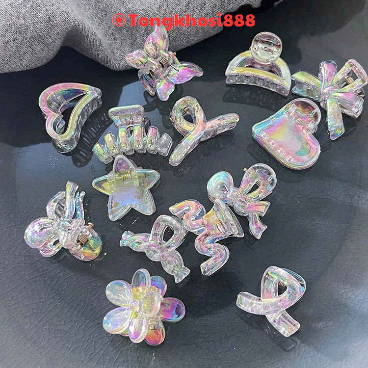 PVN67485 Set 4 Kẹp tóc mini trong suốt nhiều màu thời trang cho nữ (2,5cm) T888
