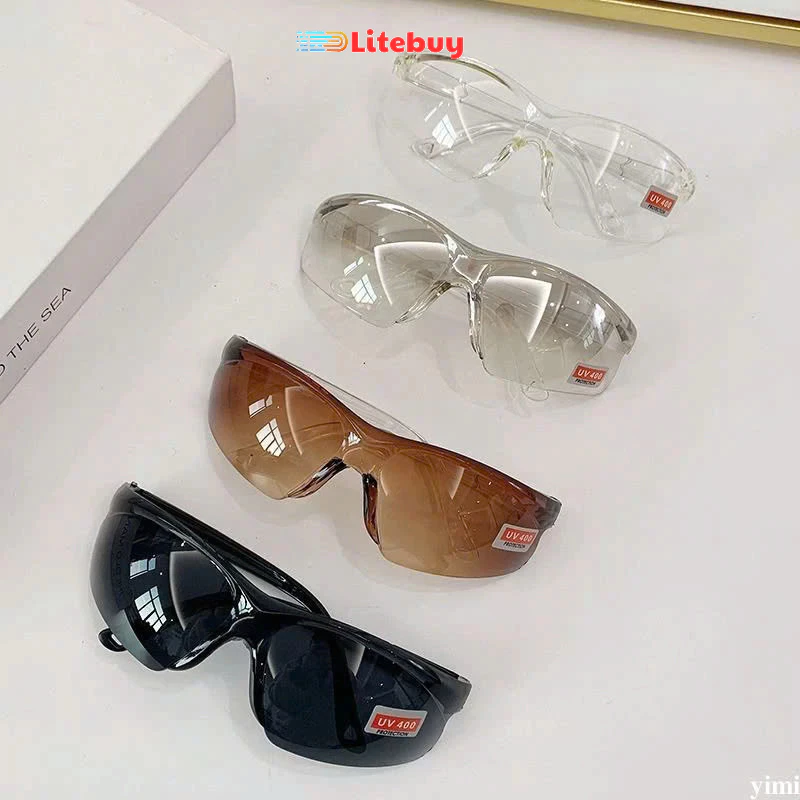 Kính mắt bảo hộ nữ nam mắt kính râm mát không độ chống UV400 và tia bức xạ chống bụi và côn trùng litebuy