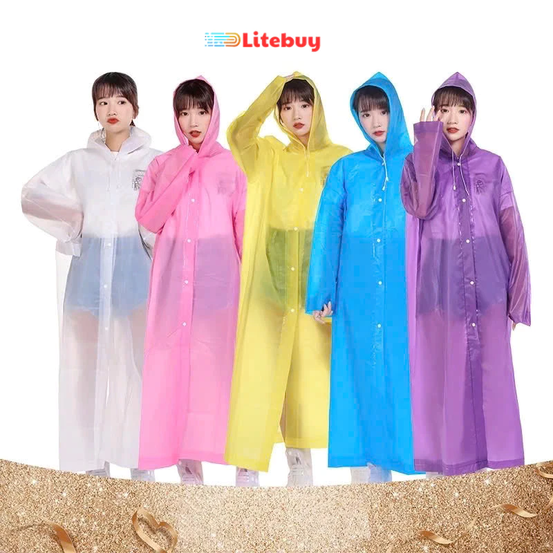 PVN68167 Áo mưa người lớn, áo mưa măng tô chống nước, chống thấm litebuy