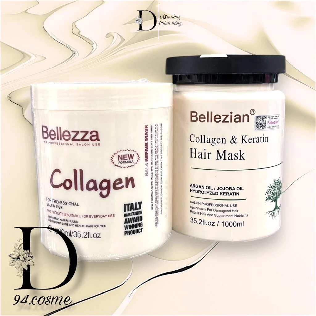 DẦU HẤP TÓC BELLEZZA COLLAGEN 1000ML Italia Ý