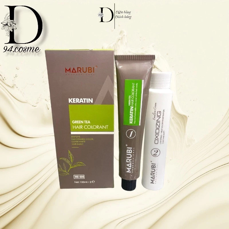 Thuốc nhuộm tóc phủ bạc keratin MARUBI 100ml x2