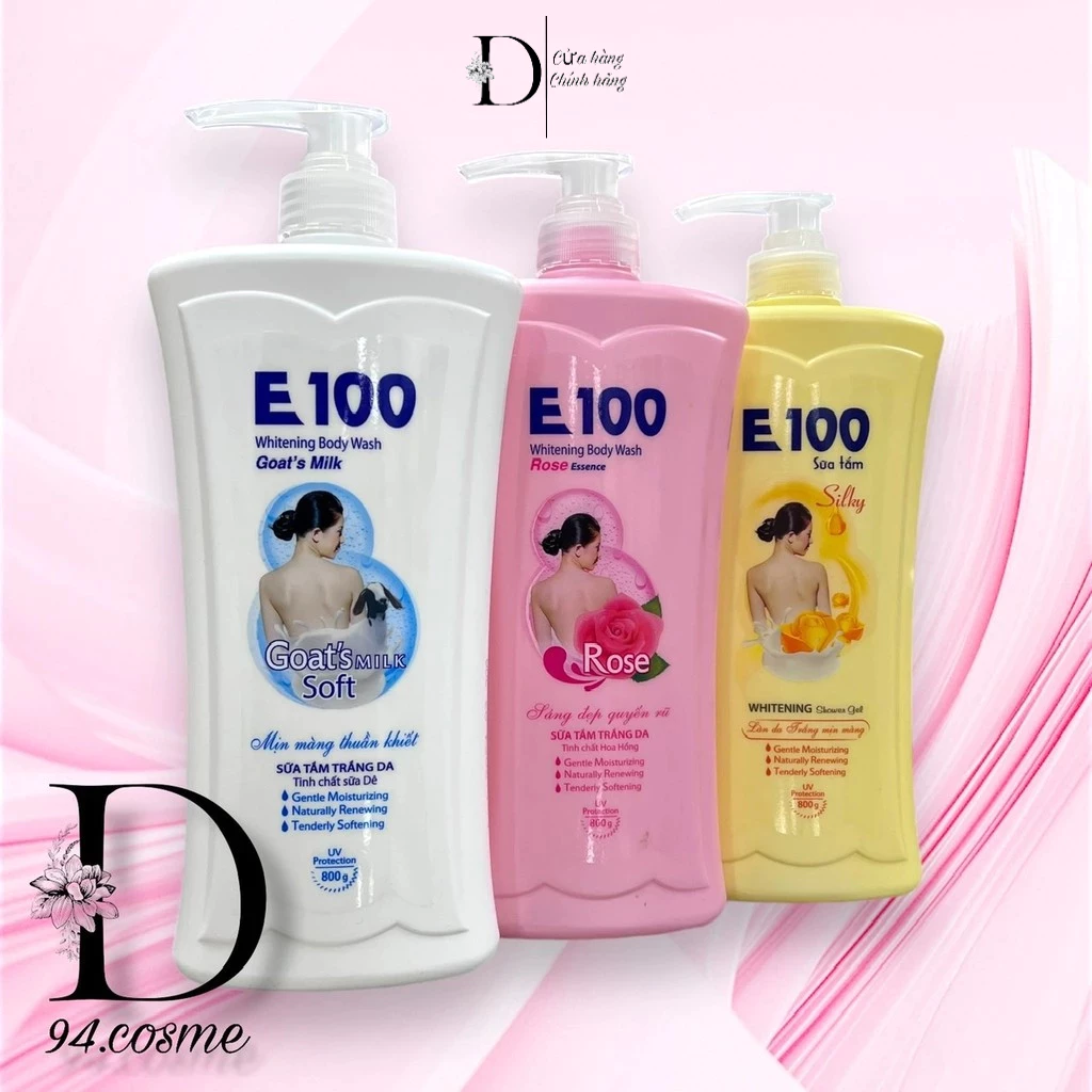 sữa tắm dưỡng ẩm trắng da E100 800ml Chính Hãng