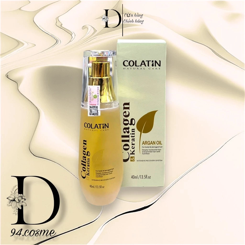 Tinh Dầu Dưỡng Tóc Colatin Collagen Keratin Argan Oil 40Ml