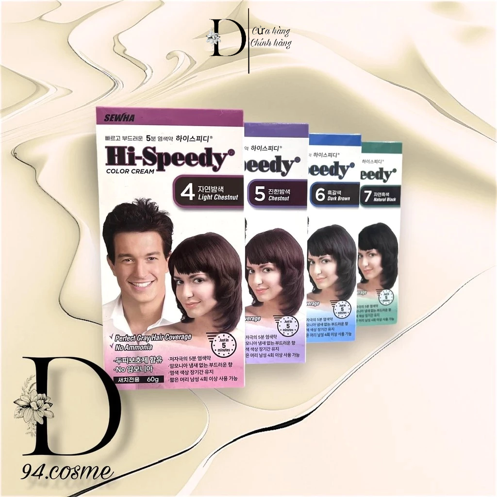 nhuộm tóc phủ bạc Richenna Hi-Speedy hàn quốc Đổi Màu Tóc Nữ
