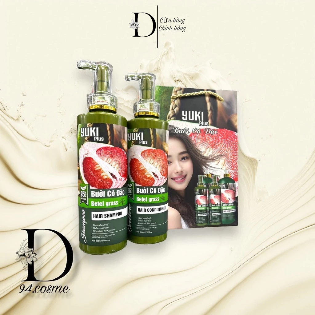 Dầu Gội Xả Yuki Plus Bưởi Cô Đặc Betel Grass 800ml