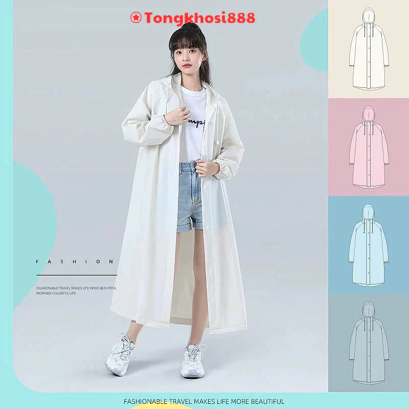 PVN68167 Áo mưa một mảnh trong suốt thời trang cho nữ áo mưa 1 người thích hợp cho xe đạp, xe máy tongkhosi888