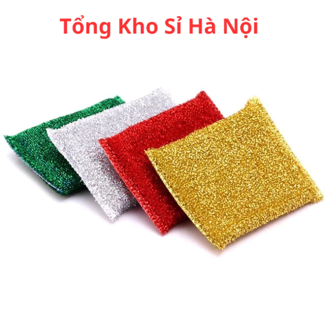 Combo 4 Miếng rửa chén, rửa bát lưới kim tuyến Dụng cụ rửa chén bát, miếng chùi xoong nồi chảo tiện dụng giá rẻ