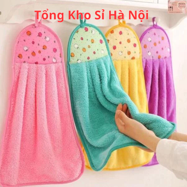 Combo 5 Khăn Lau Tay Nhà Bếp, Khăn Lau Bát Treo Nhà Bếp Siêu Thấm Hút