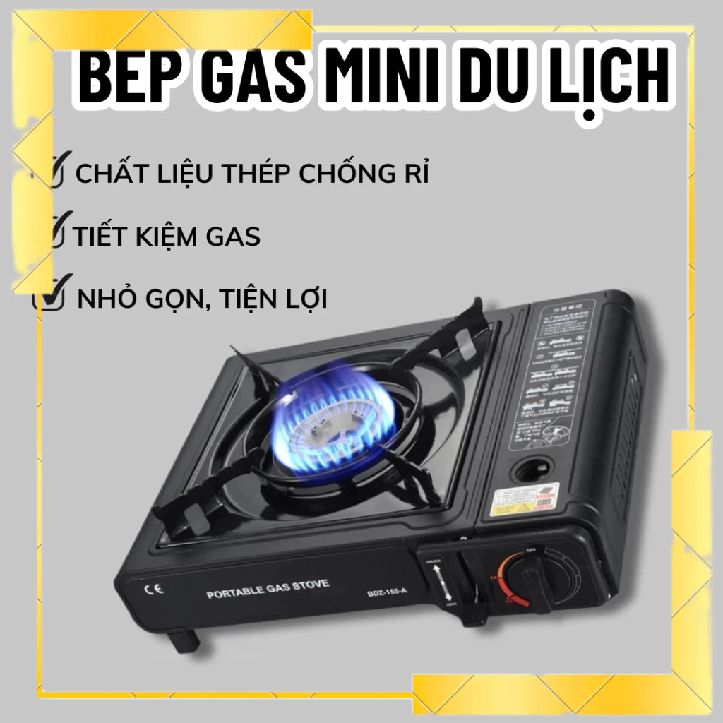 Bếp Du Lịch Thép Không Gỉ Bếp Ga Mini Bếp Gas Chống Cháy Nổ  Chống gió Tiện Lợi Cho Mọi Nhà