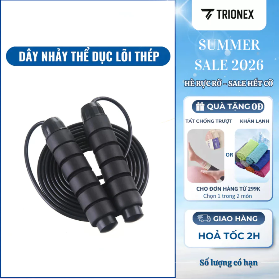 [K138] Dây nhảy thể dục Trionex Sport For Men, dây nhảy có tạ tập thể lực, yoga lõi thép, nhảy dây giảm cân tại nhà