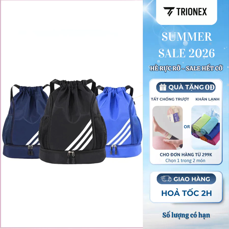 [K028] Balô thể thao đa năng, dây rút tiện lợi, chống thấm nước, thích hợp mang đi bơi, đá bóng, bóng rổ, tập gym