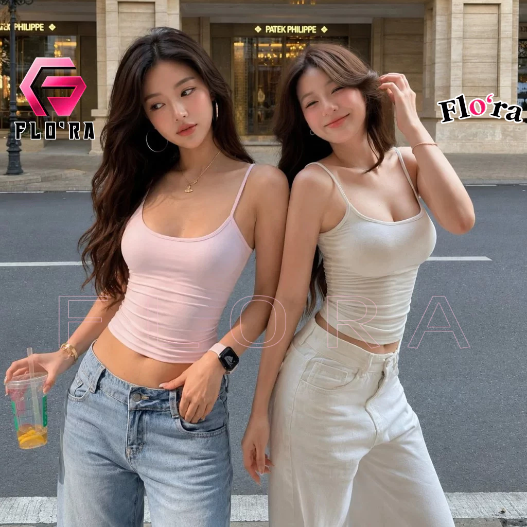 [COMBO 2] Áo Thun Nữ Ôm Body HAI DÂY MẢNH BORIP LỤA DD18 Co Giãn 4 Chiều, Mềm Mại Flo'ra