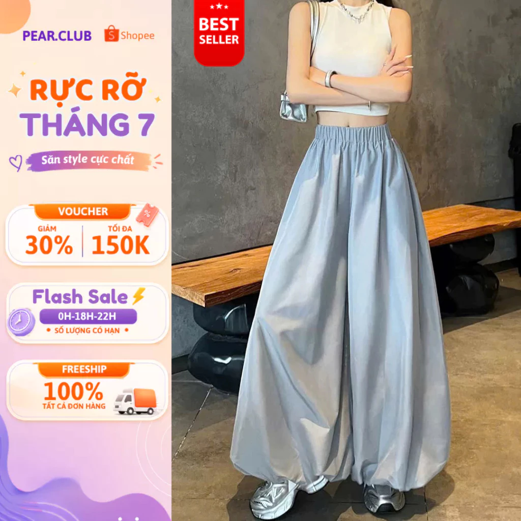 [BST 2026] Quần dài ống rộng dáng bí chất gió kaki PEAR.CLUB, quần ống siêu rộng cạp chun mặc đi chơi thu đông Q109