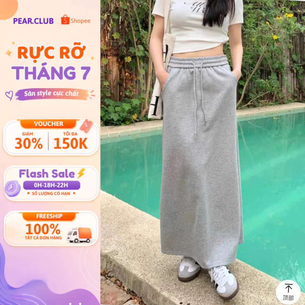 [NEW] Chân váy dài chữ A chất nỉ PEAR.CLUB, chân váy nỉ 2 da BIGSIZE chất liệu dày dặn mặc thu đông đi học, đi chơi V80