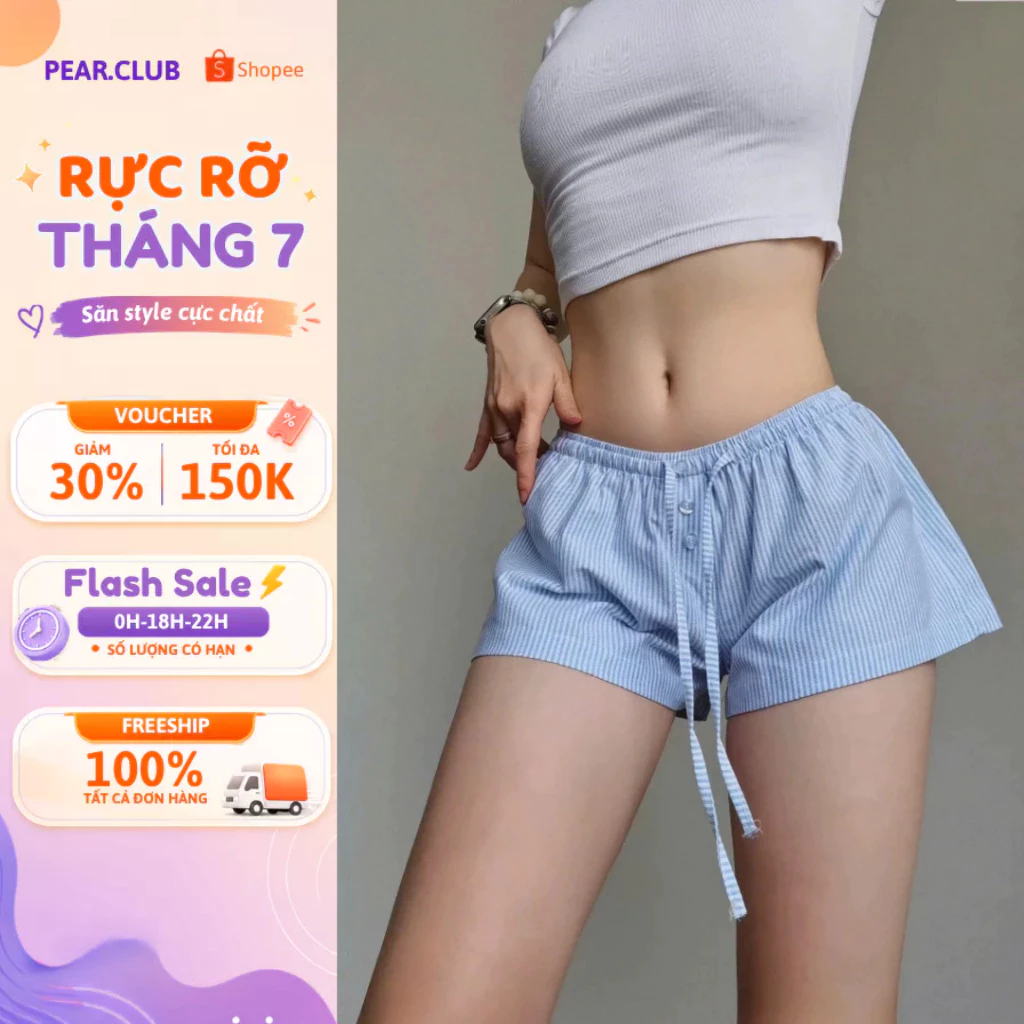 [NEW COLLECTION] Quần ngủ cho nữ PEAR.CLUB, quần ngắn mặc ở nhà, chất liệu siêu thoáng, cao cấp mặc ở nhà Q106