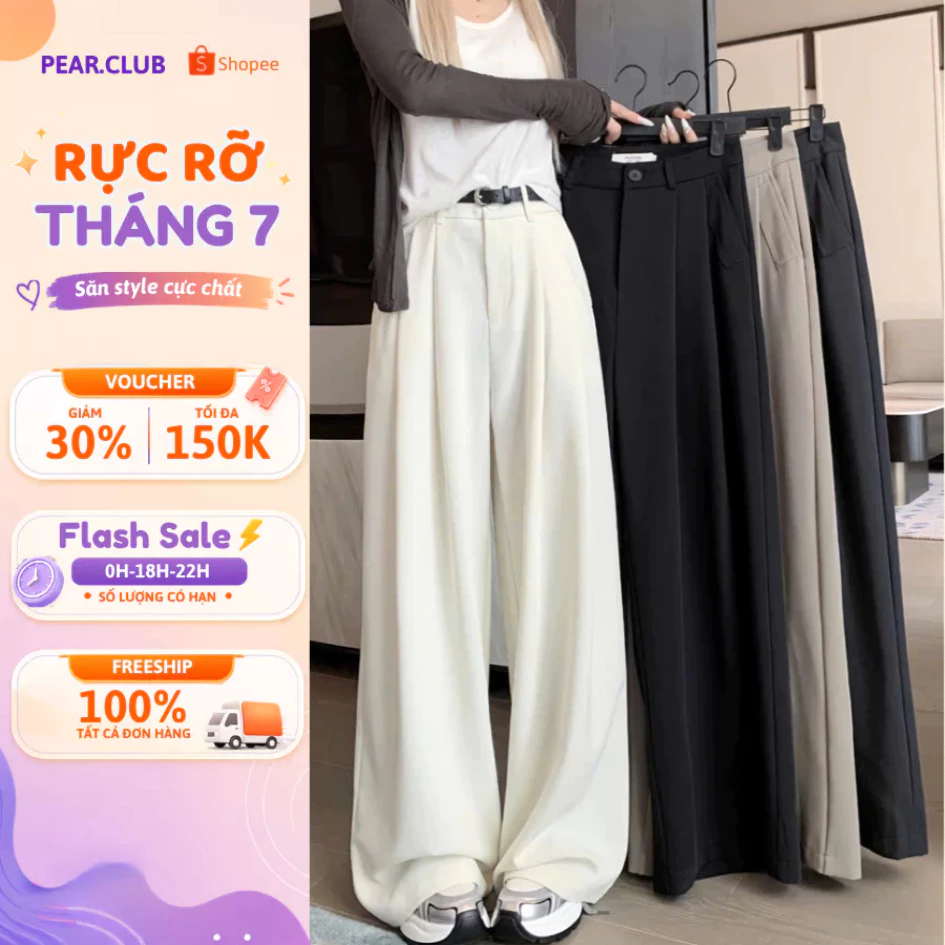 [XẢ HÀNG] Quần tây ống suông ROSY PANT, quần tây ống rộng nữ, cạp cao, có chiết li dài 105cm, chất cotton, dài rộng