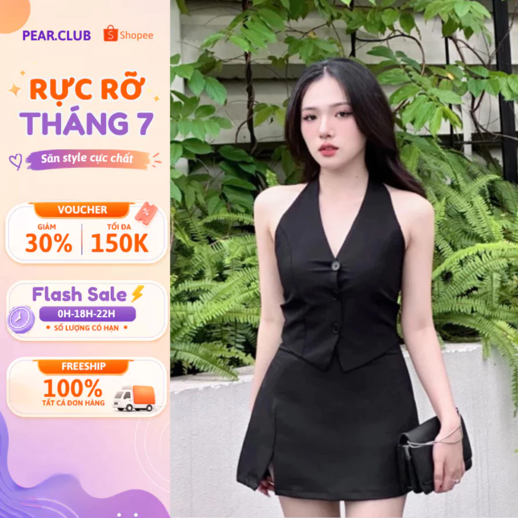 Chân váy MINA Chân váy đen chữ A xẻ đùi quyến rũ sang trọng