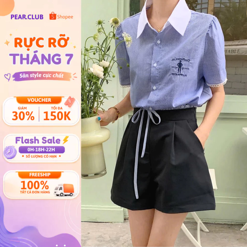 Quần đùi ống rộng nữ LAMI, quần ngắn, cạp cao, dáng rộng, tôn dáng, đi chơi, đi cafe, đi biển đều xinh
