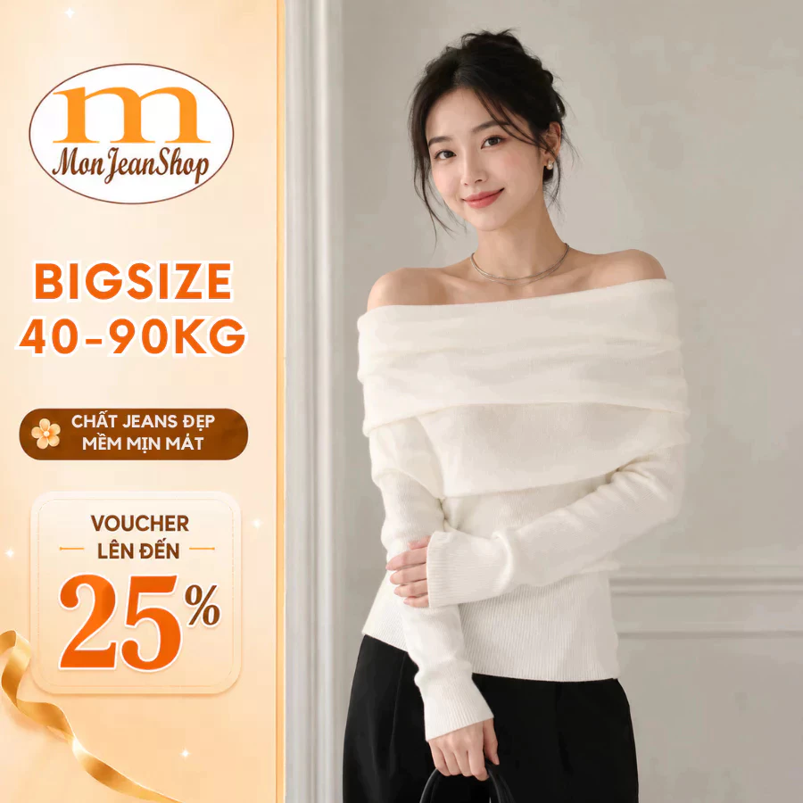 Áo Thun Nữ Tay Dài Trễ Vai Màu Đỏ Bigsize Chất Thun Gân Tăm, Áo Thu Đông Tôn Vòng 2 AT084
