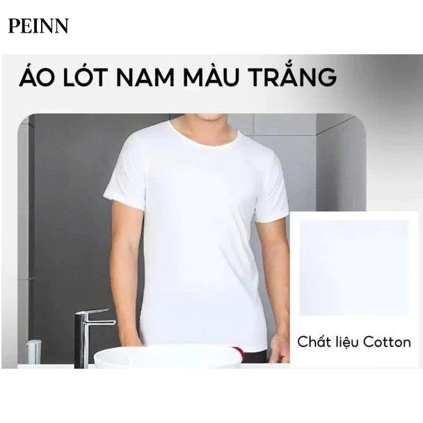 [Peinn] Áo Lót Nam Peinn FA1-0018-93 Có Tay, Mỏng Trắng, Hàng Hà Nội Việt Nam NH176