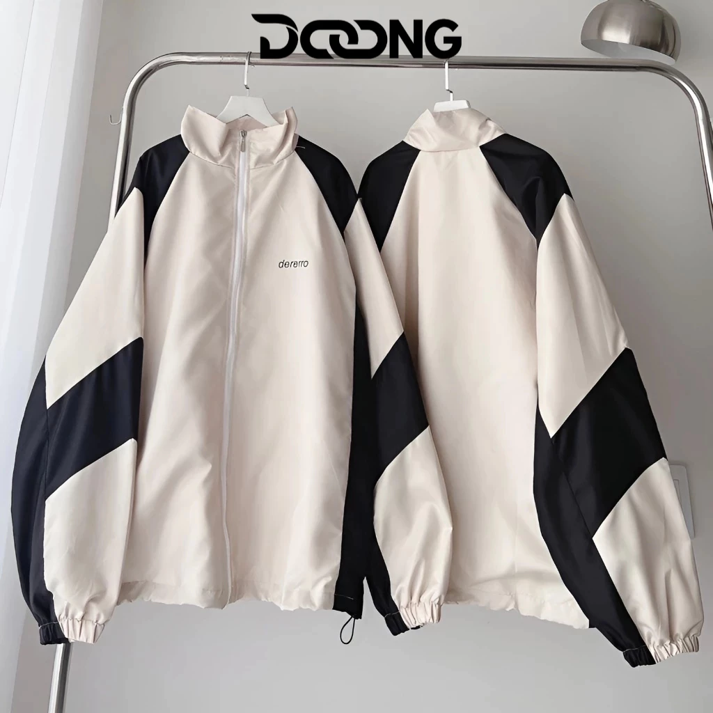 Áo Khoác Dù DERERRO Unisex Nam Nữ Chất Dù 2 Lớp KD10, Áo Khoác Bomber DOONG Cổ Đứng Form Rộng Ulzzang