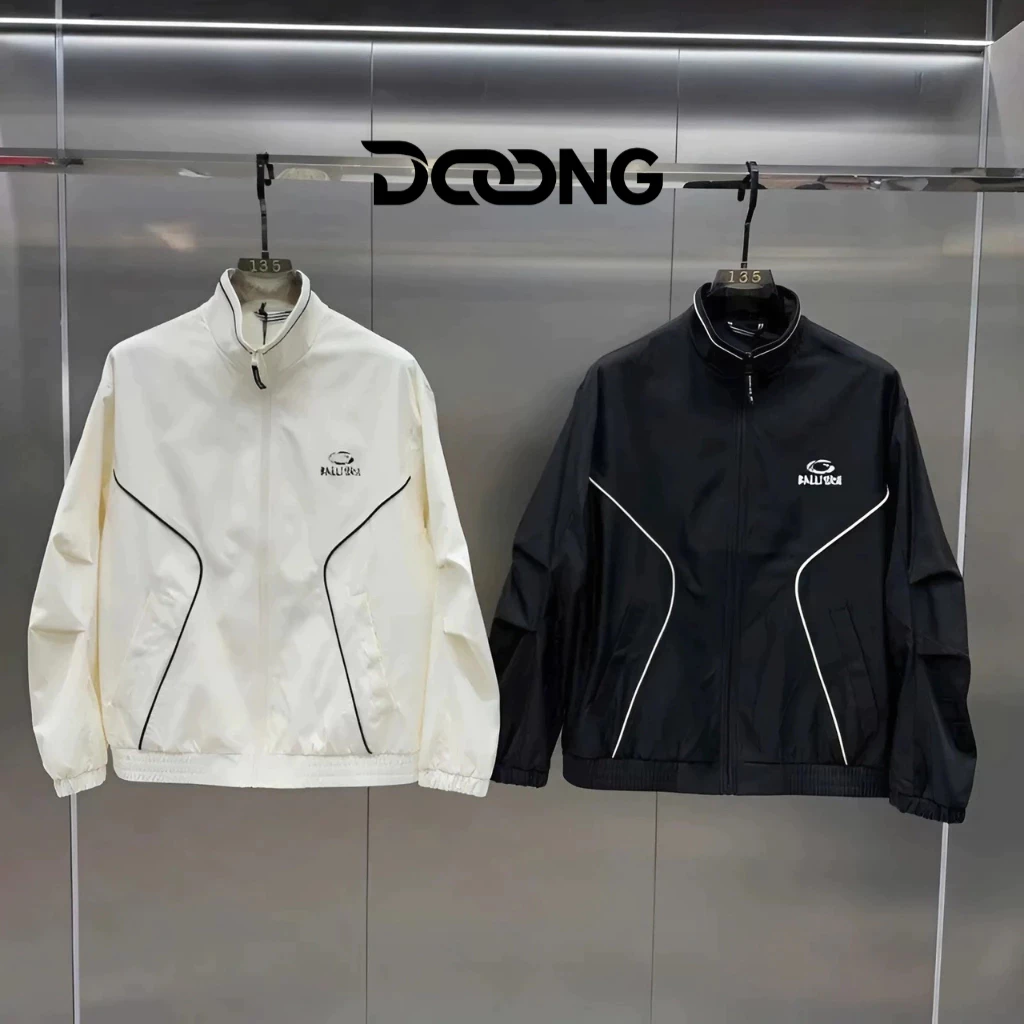 [XẢ HÀNG] Áo khoác dù BALLMIRN Logo In nam nữ unisex BM100, Áo bomber dù Phối Sọc DOONG