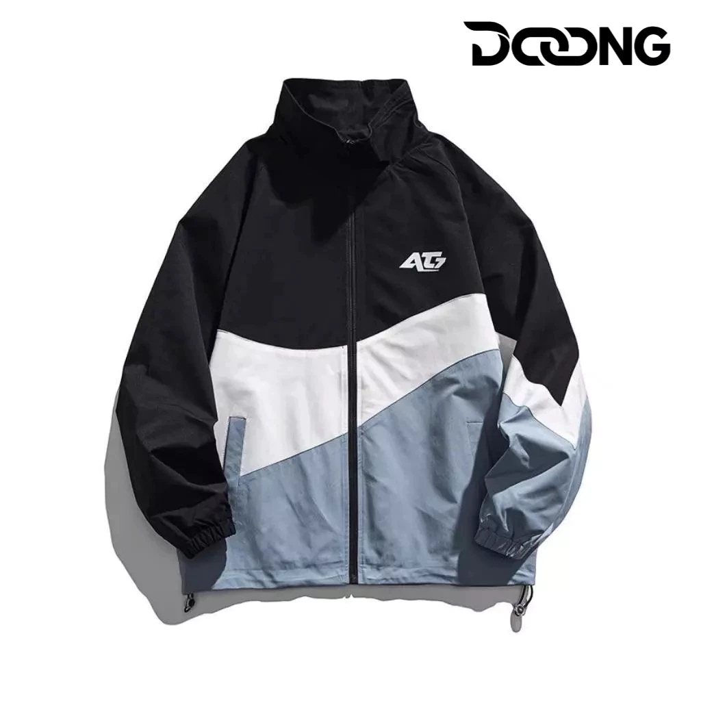Áo Khoác Dù AT7 Unisex Nam Nữ Chất Dù 2 Lớp Mát KD22, Áo Khoác Bomber Cổ Đứng Form Rộng Phối Màu Thêu Logo Ulzzang DOONG