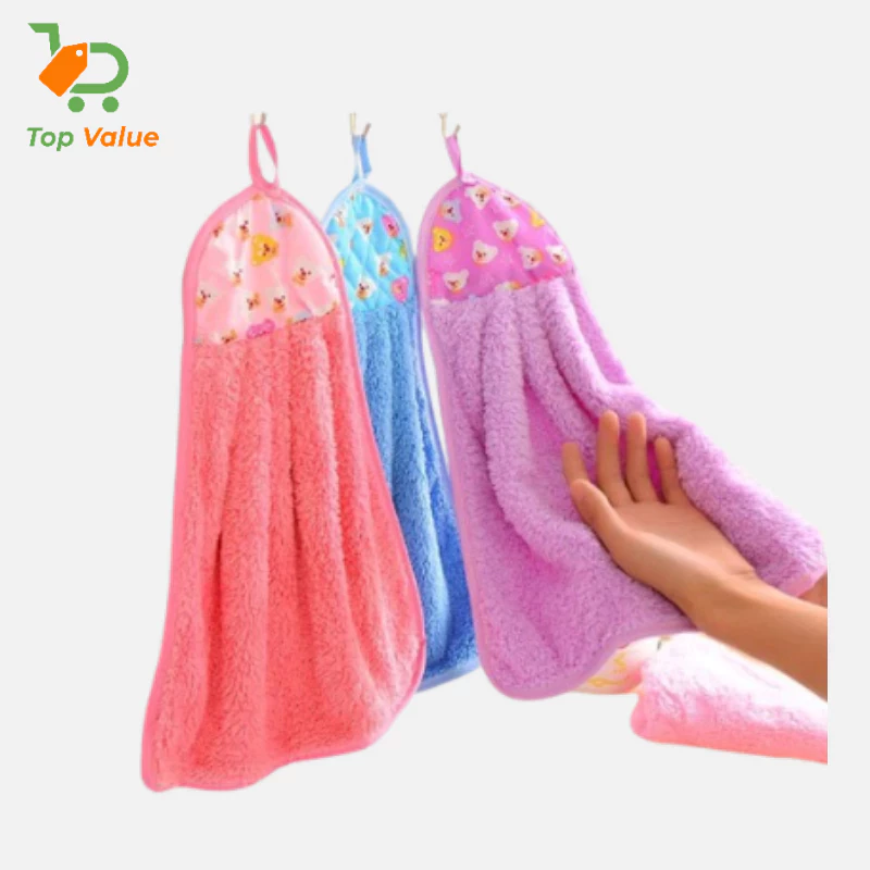 [Top Value] Khăn lau tay nhà bếp XNK62 khăn lau đa năng có móc treo tiện lợi