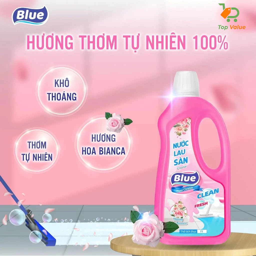 [Top Value] Nước lau sàn nhà Blue CH25 1L hương Bianca