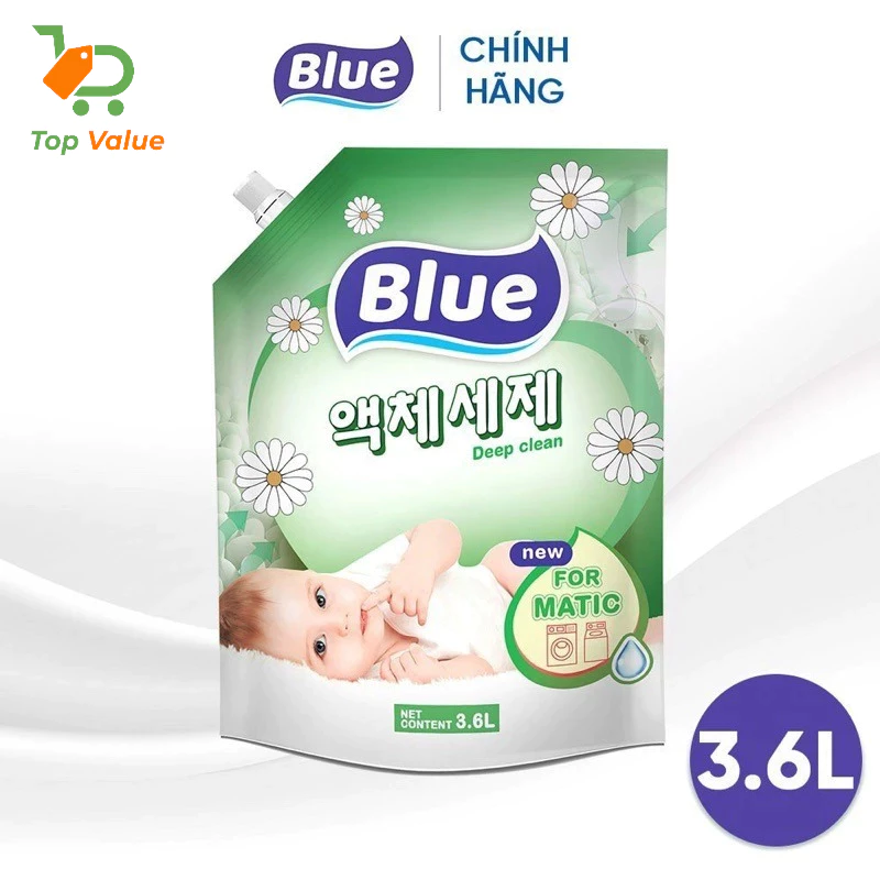 [Top Value] Nước giặt cho bé Blue Deep Clean CH11 túi 3.6L