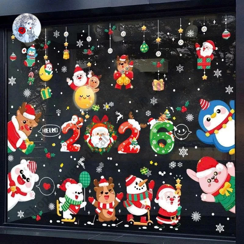 Decal Trang Trí Chủ Đề Noel 2026 Đặc Sắc Nhiều Mẫu - Dán Kính Hít Tĩnh Điện