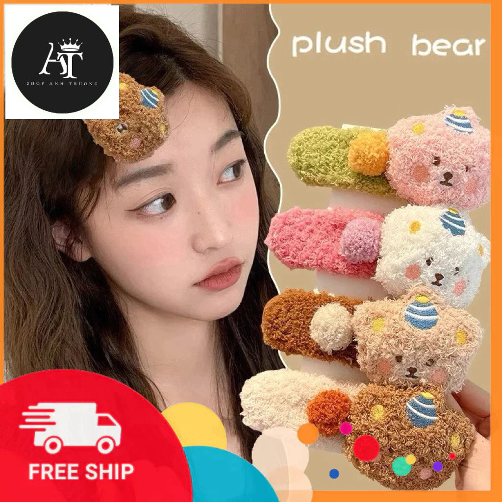 Hoạt Hình Sang Trọng Gấu Bông Kẹp Tóc Dễ Thương Ngọt Ngào Lớn Mỏ Vịt Kẹp Bé Gái Phụ Kiện Tóc