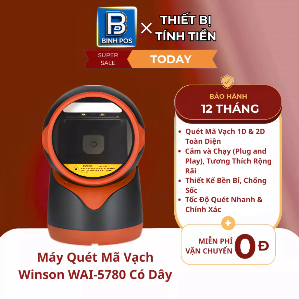 Máy quét QR CCCD và mã vạch 2D tốc độ cao dùng cho bách hóa khách sạn homestay bảo hành chính hãng