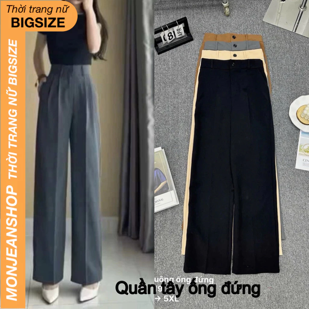 Quần Tây nữ ống đứng Bigsize 55-90kg lưng chun tôn dáng sang chảnh Ms9019