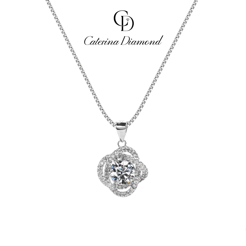 Dây chuyền nữ Kim Cương Moissanite Caterina Diamond Exquisite Silver Necklace DN006