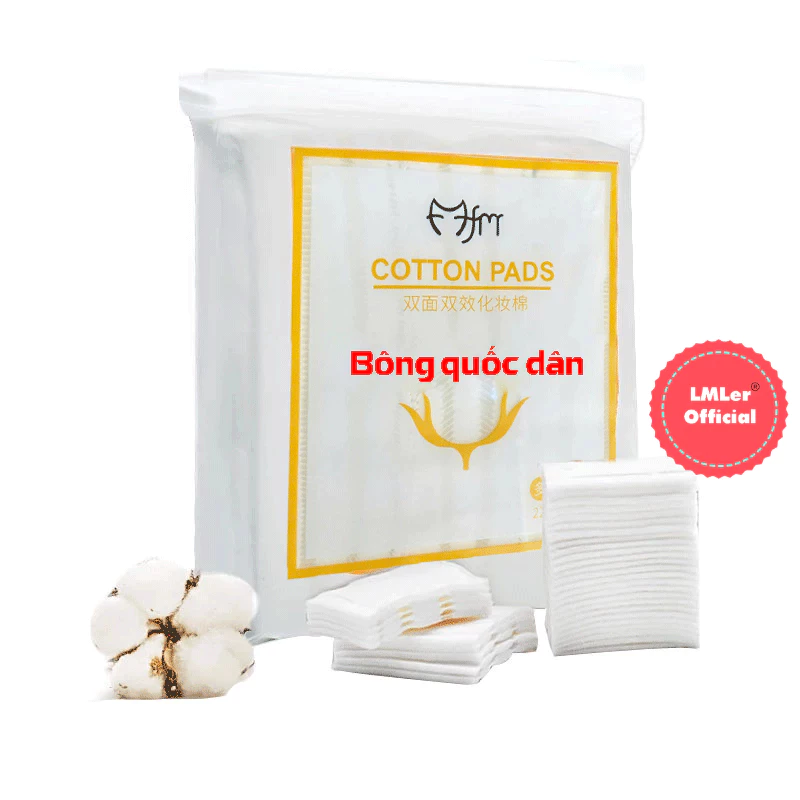 Bông tẩy trang Cotton 222 miếng, Bông tẩy trang 3 lớp 222 miếng mềm mịn P0055