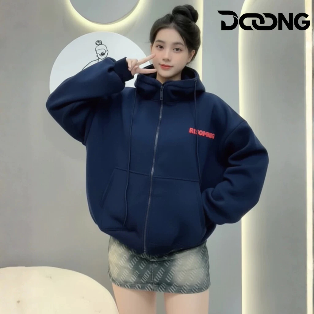 [XẢ HÀNG] Áo khoác INSOMNIA THÊU FORM BOXY CAO CẤP nỉ bông xỏ ngón có 2 túi trong BM279 Áo khoác nỉ croptop DOONG