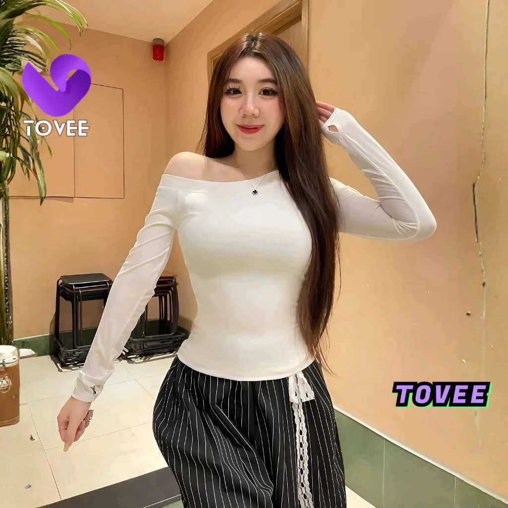 [XẢ HÀNG] Áo Thun TAY DÀI LỆCH VAI TRƠN DÁNG DÀI Xỏ Ngón Nữ BM116, Áo Chất Thun Gân Ôm Body TOVEE