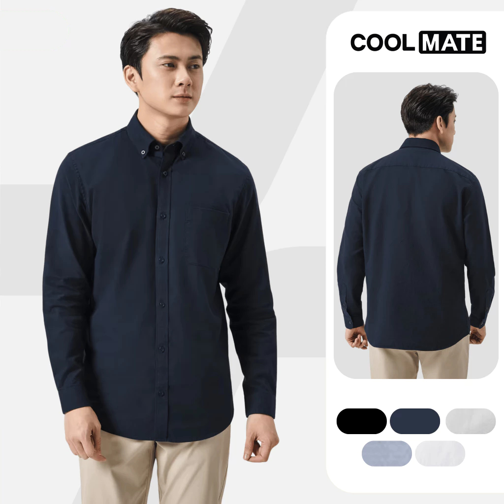 Áo Sơ Mi nam Dài Tay Essentials Cotton mềm mại, thoáng mát, Áo đi làm đi chơi…