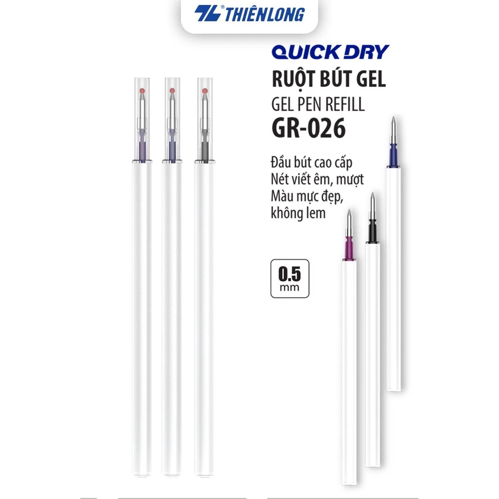 [HN] Túi 02 Ruột bút gel Quick Dry Thiên Long Officemate GR-026