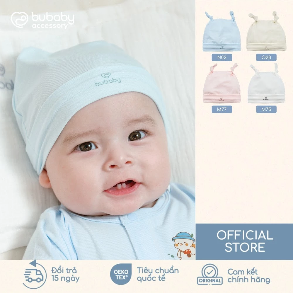 Mũ sơ sinh nút thắt Bunny BU Baby, nón sơ sinh bé trai bé gái, mũ cho bé, mũ newborn, mũ thóp | ASR190002
