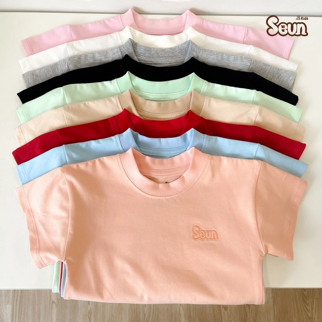 | SEUNKIDS | Áo thun cộc tay bé trai bé gái cotton 4 chiều áo phông áo thun áo tay ngắn