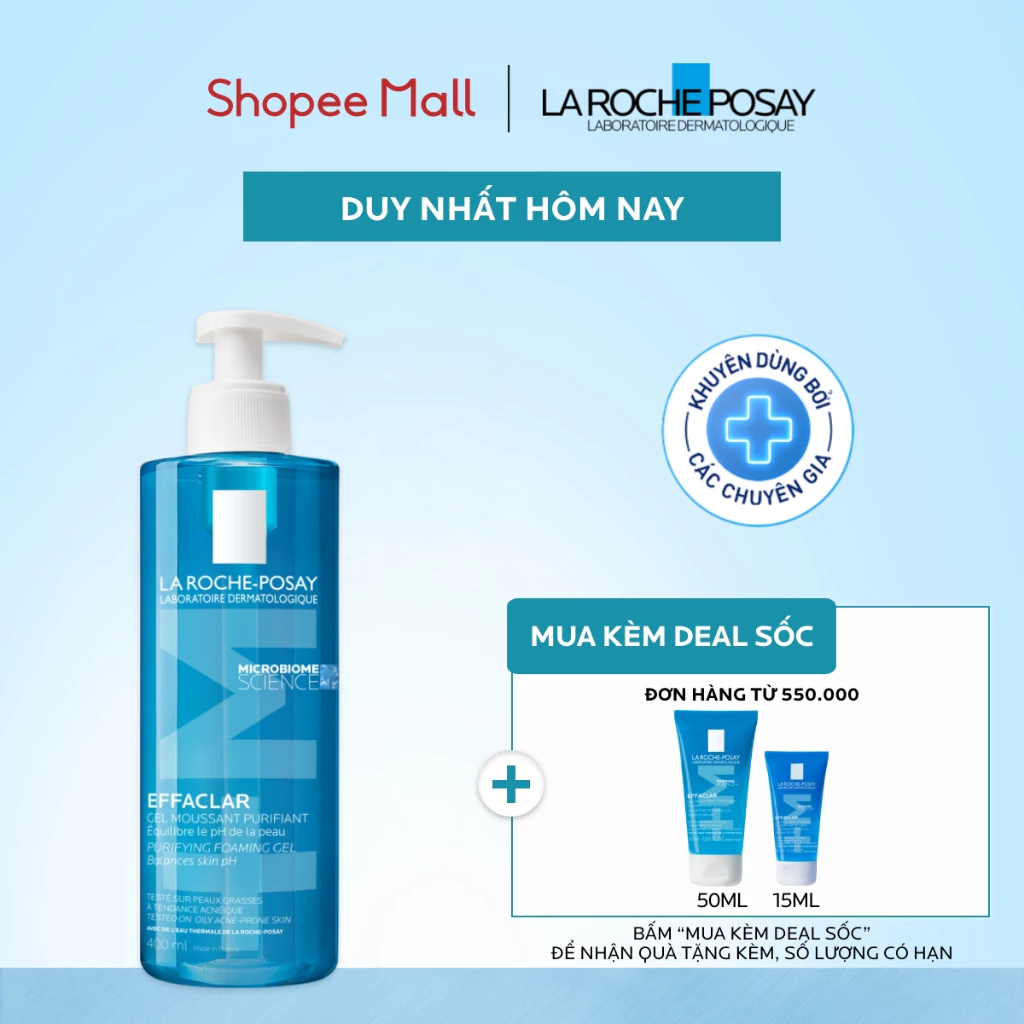[VB Var] Gel rửa mặt cho da dầu nhạy cảm La Roche-Posay Effaclar Foaming Gel 400ml