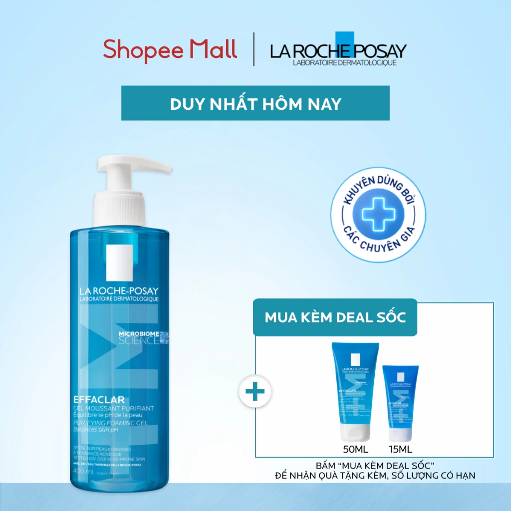 [VB Var] Gel rửa mặt dành cho da dầu Effaclar La Roche-Posay 400ml