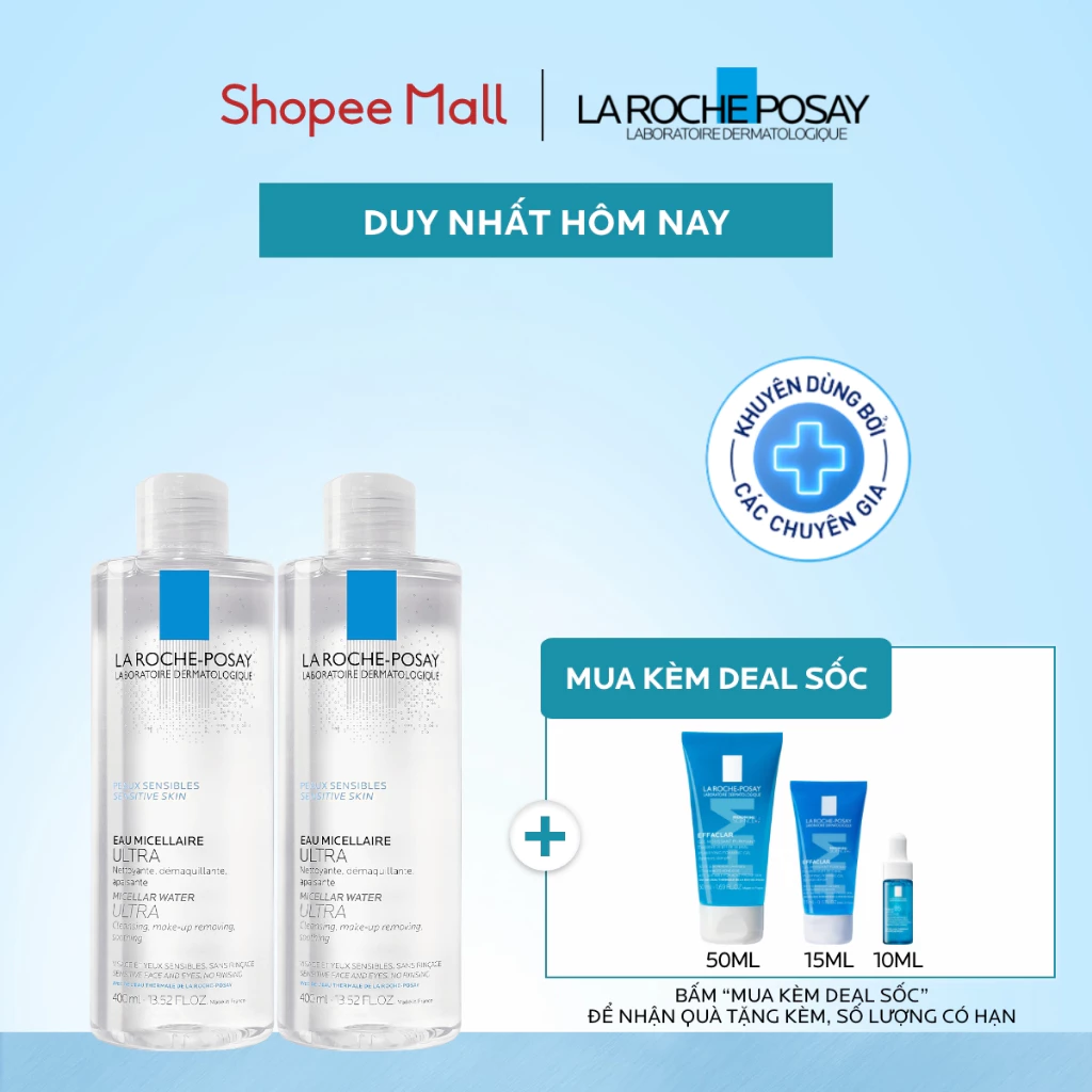 [VB Var] Bộ đôi nước tẩy trang La Roche-Posay dành cho mọi loại da 400ml