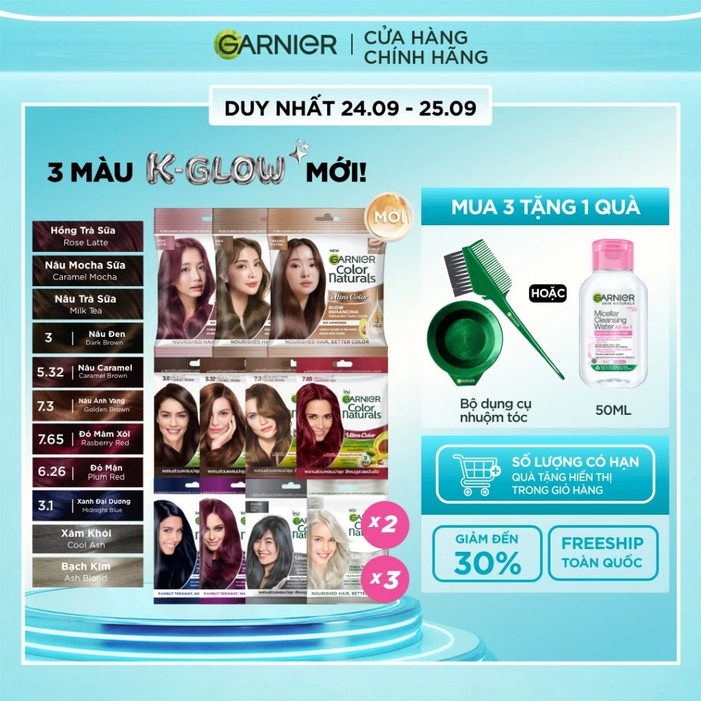 Kem Nhuộm Tóc Tại Nhà Màu Thời Trang - Garnier Color Naturals Ultra Colors - 8 Màu Nhuộm Thời Trang [VB]