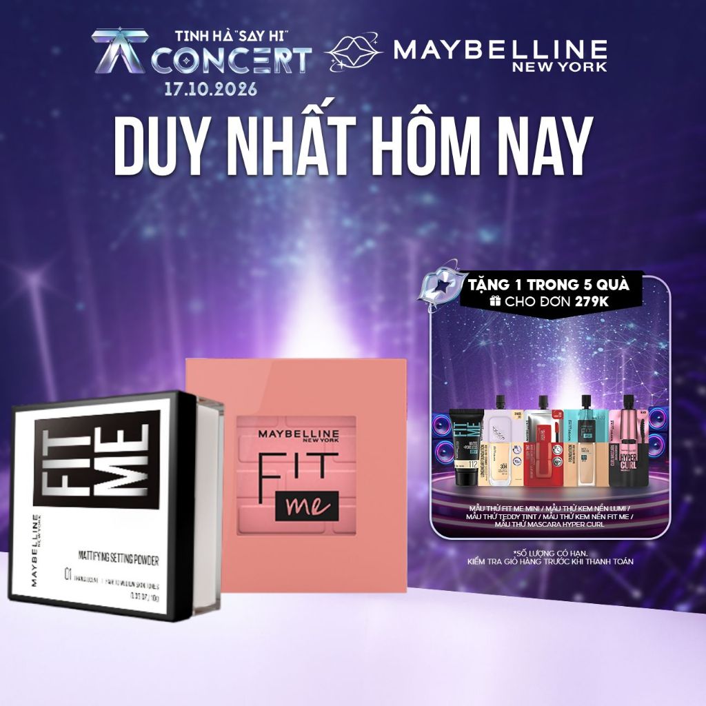 Bộ Phấn má hồng Fit Me Blush và Phấn phủ bột Fit Me Mattifying Setting Powder…